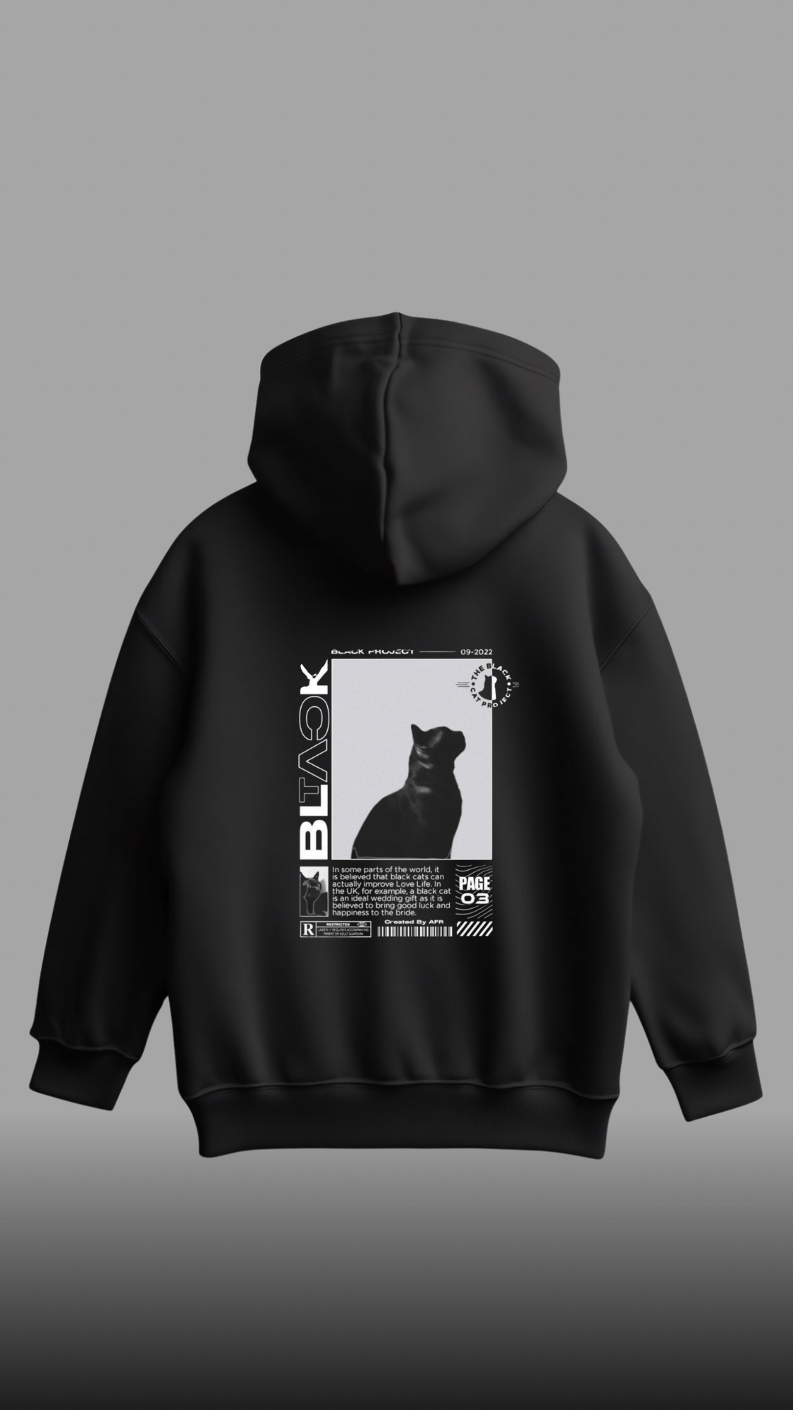 Black cat graphic Unisex Oversized Hoodie